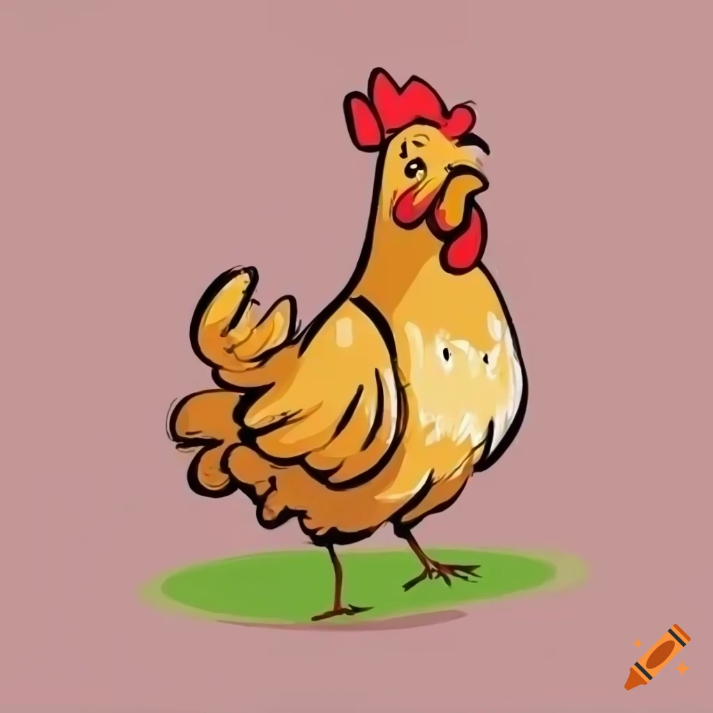 Cartoon chicken drawing