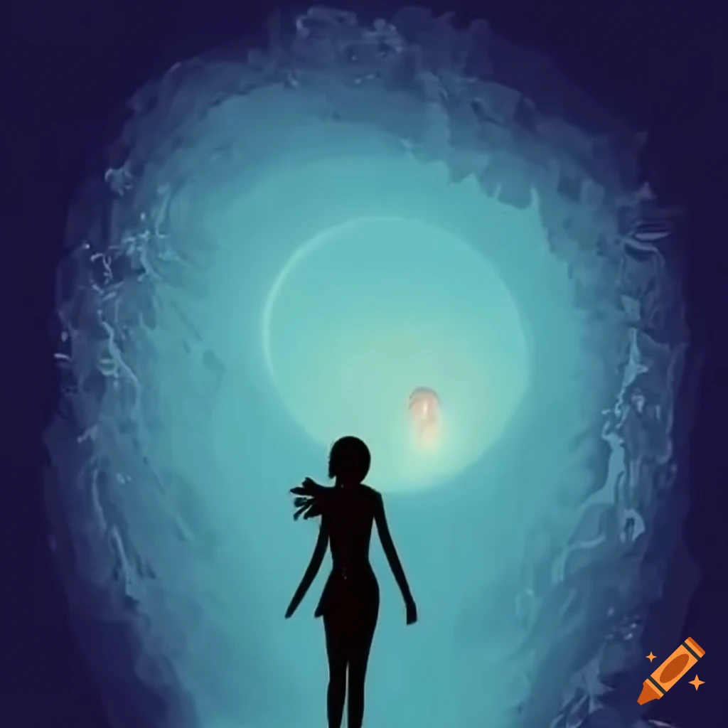 Girl flying in the sky from behind