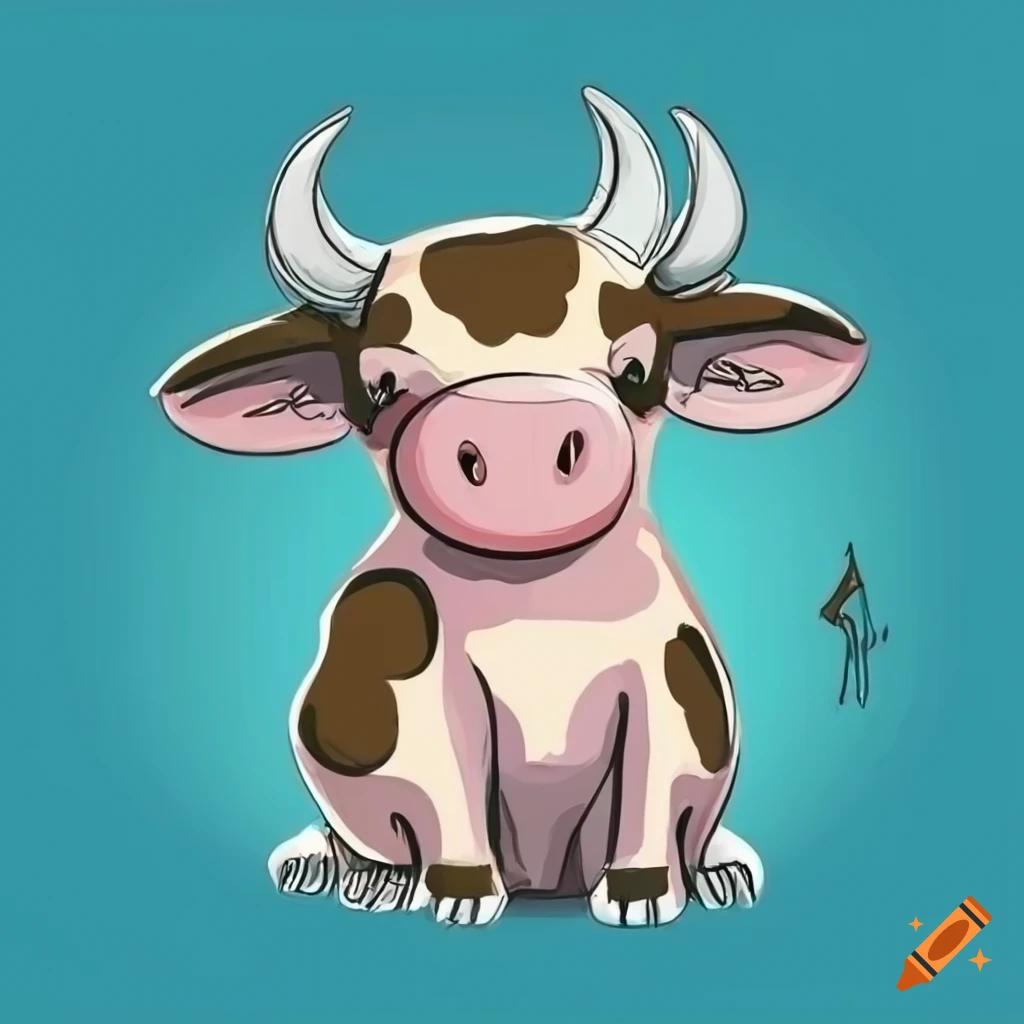Cartoonish cow drawing