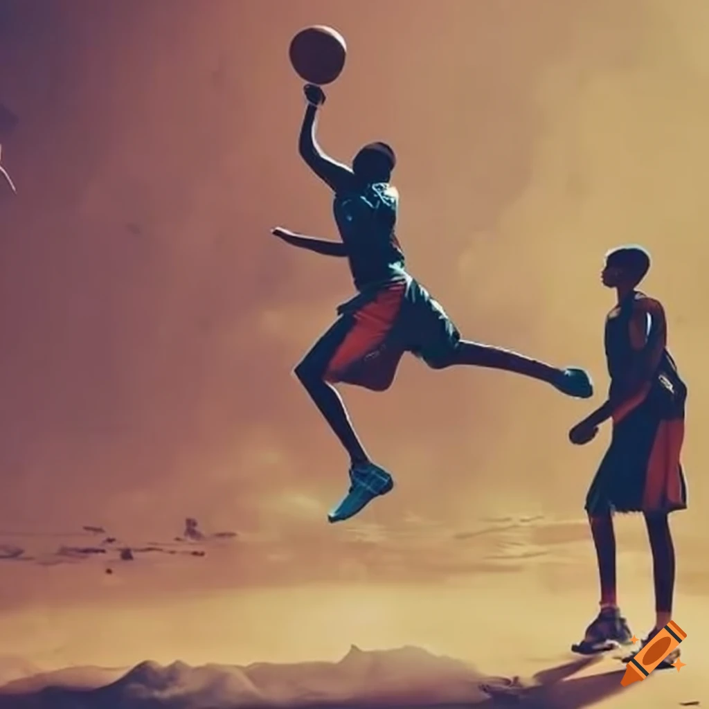 Winter basketball scene in Africa
