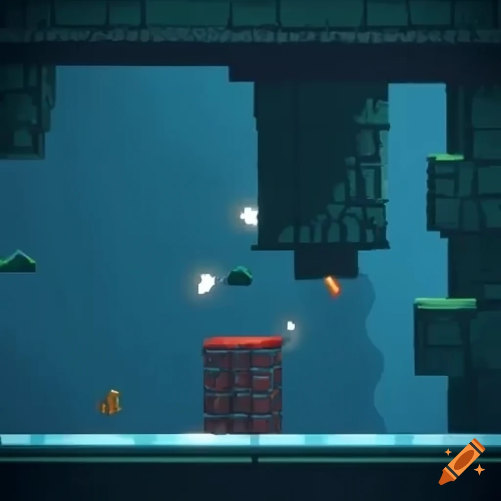 Blue platformer game in Unity