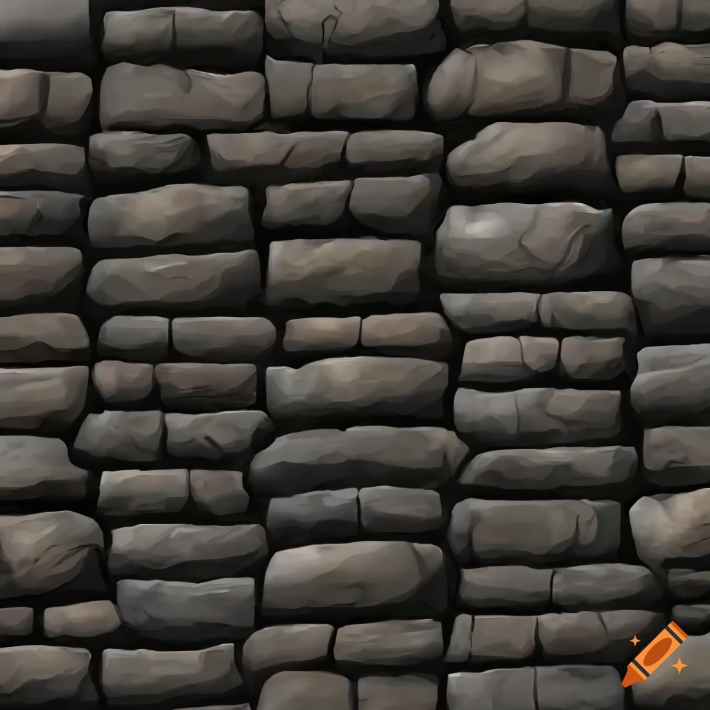 Stone temple wall texture for video game, seamless design