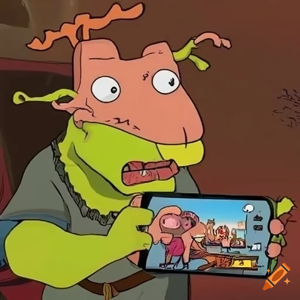 Nigel Thornberry on a Shrek themed Steam Deck