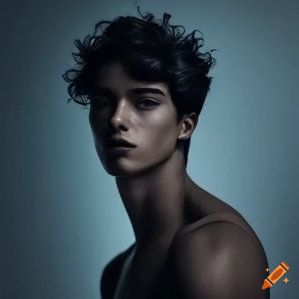 Mysterious 19-year-old male with rugged look and dark eyes