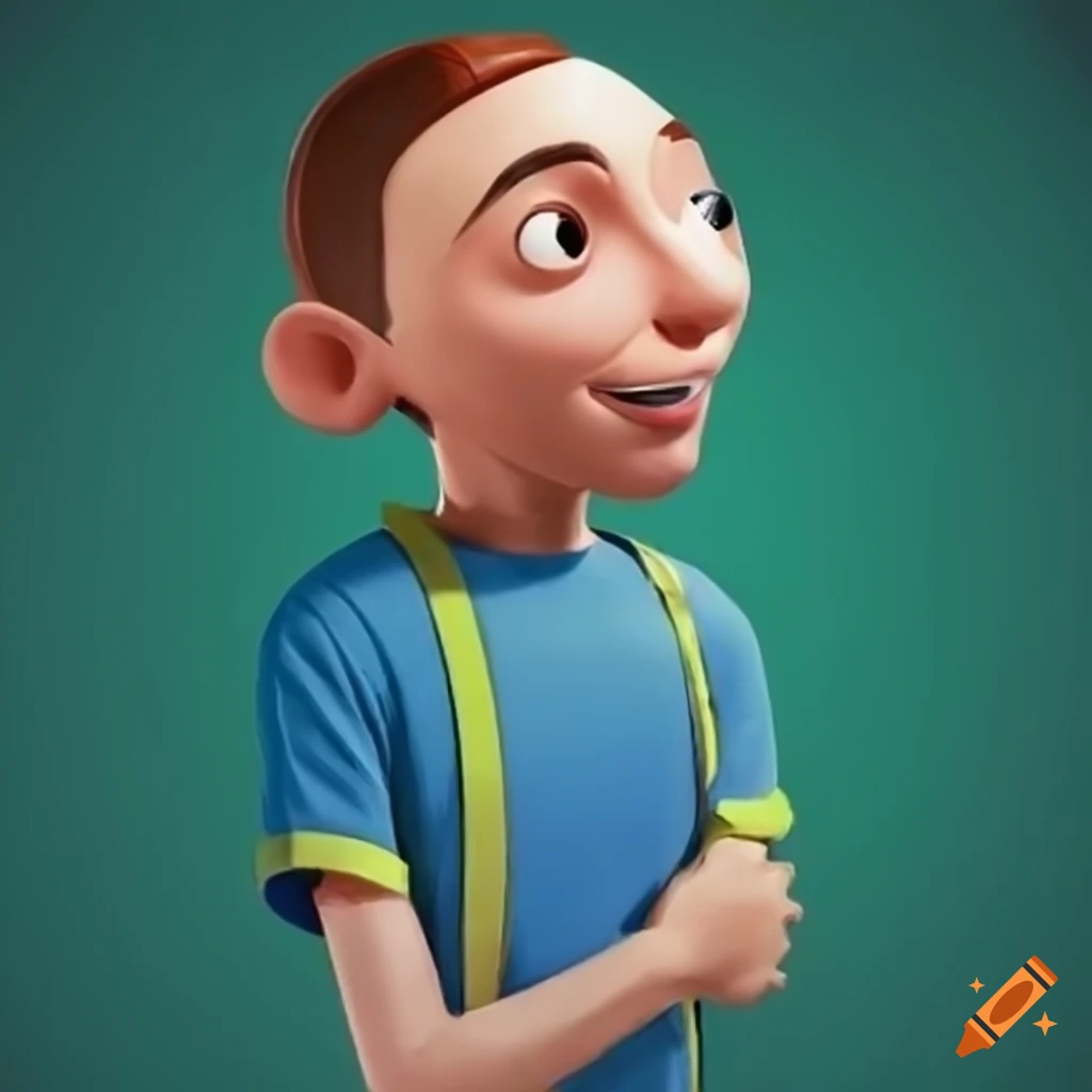 Sheldon Cooper with a modern Bob the Builder face