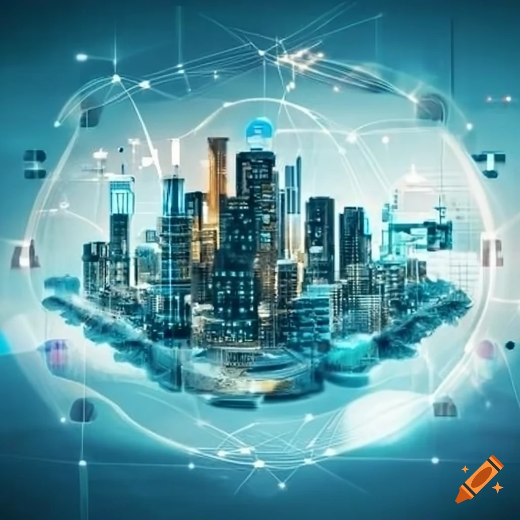 Smart home network concept illustration
