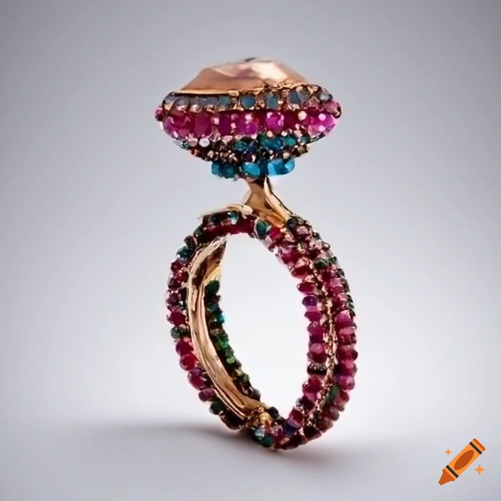 African Ugandan jewelry set with vibrant gemstones