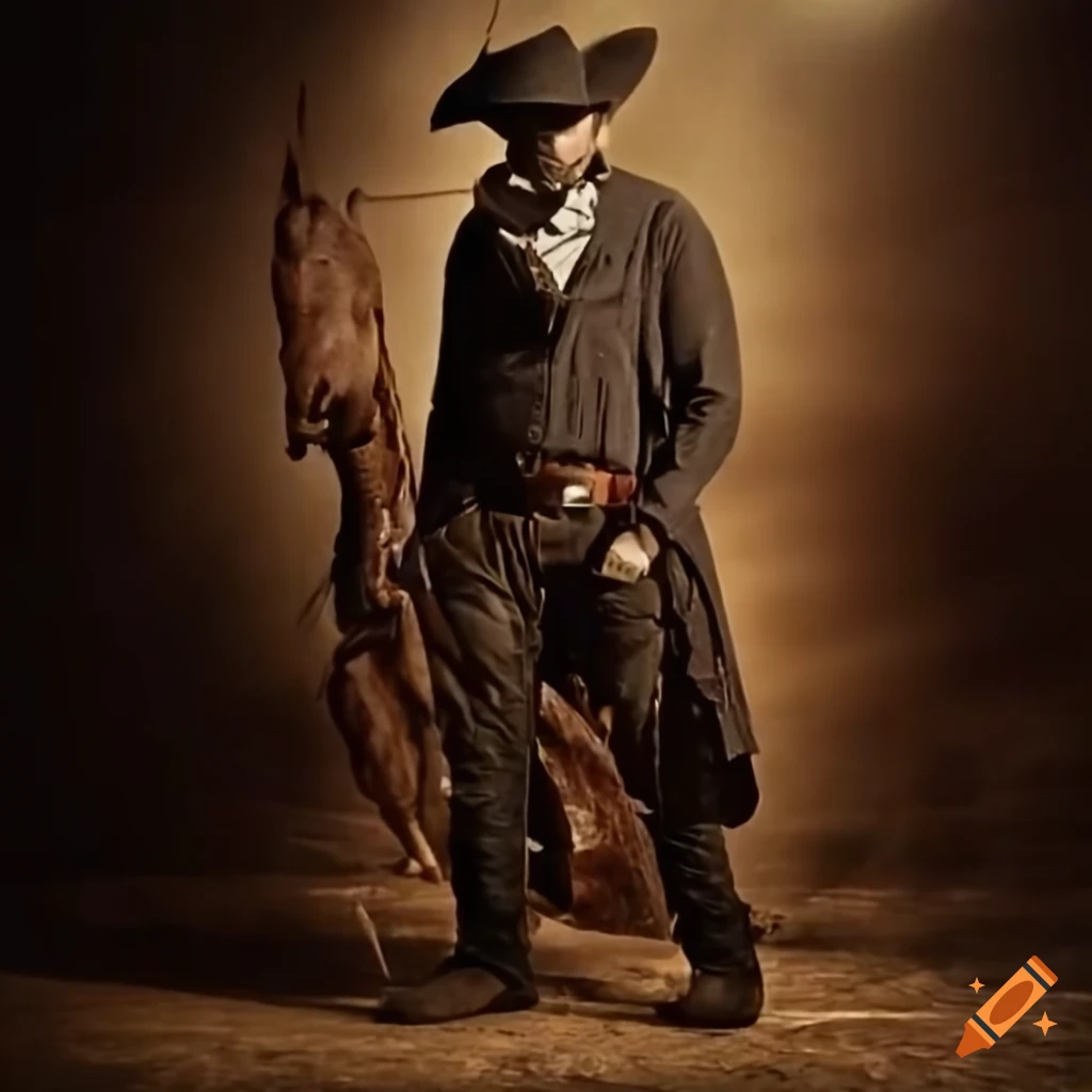 A classic gunslinger in a western outfit with a six-shooter