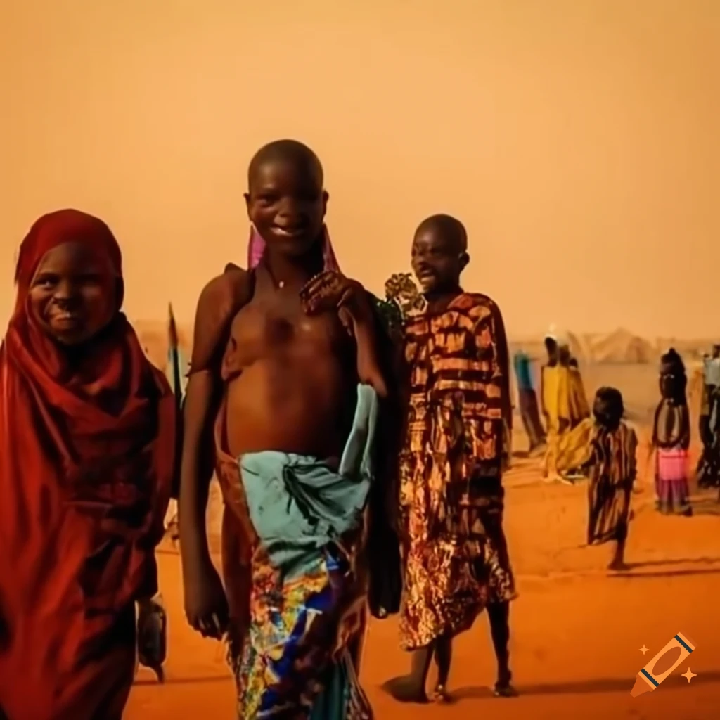 Burkina Faso refugees in a crowded camp