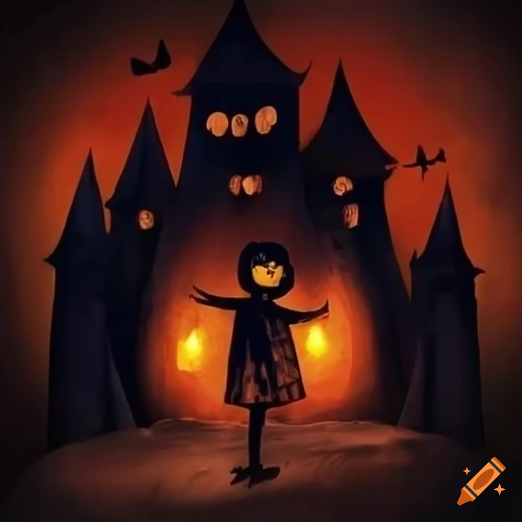 Halloween drawing in a castle