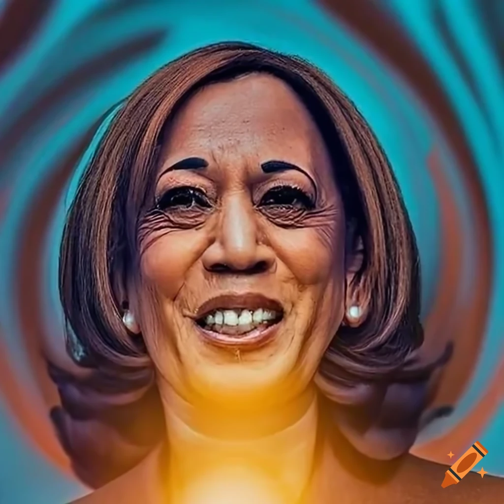 Kamala Harris transforming into a noodle in a dream world