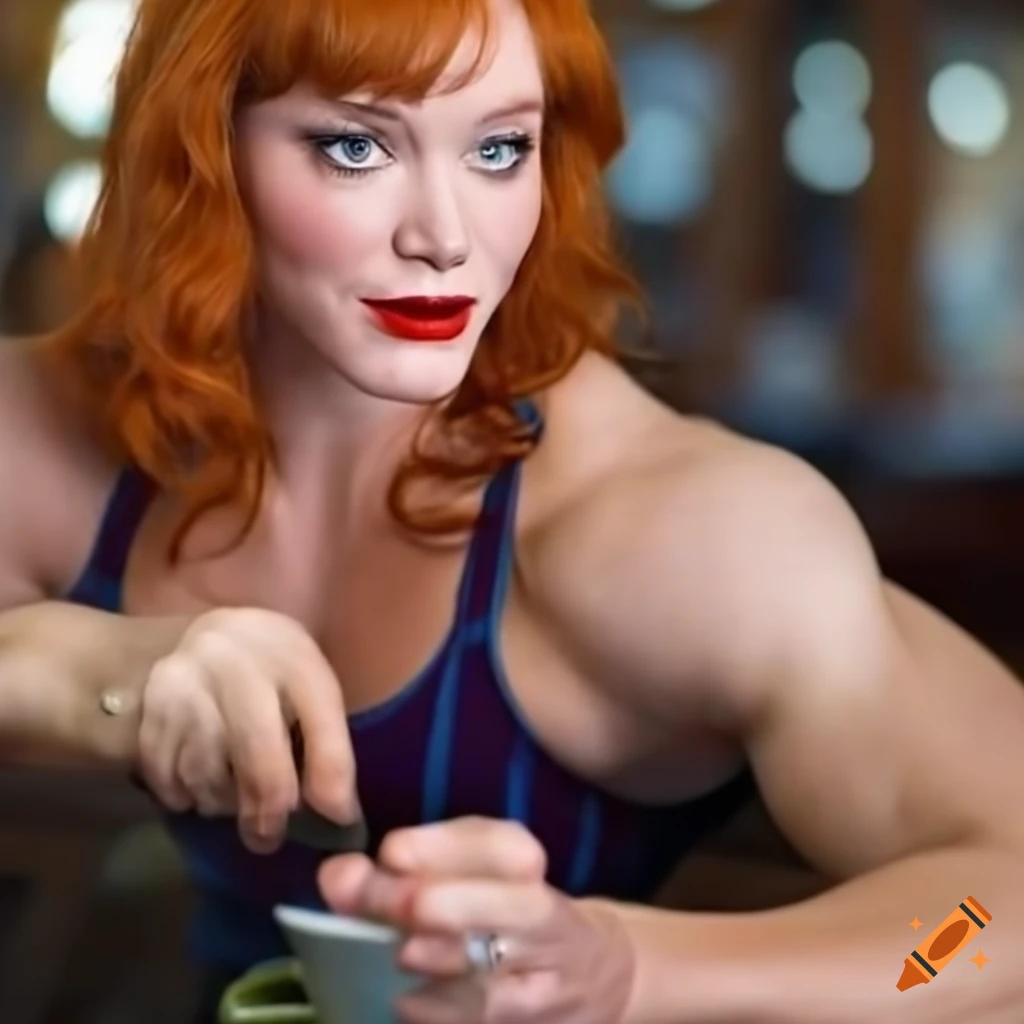 Cafe worker with red hair and muscular build