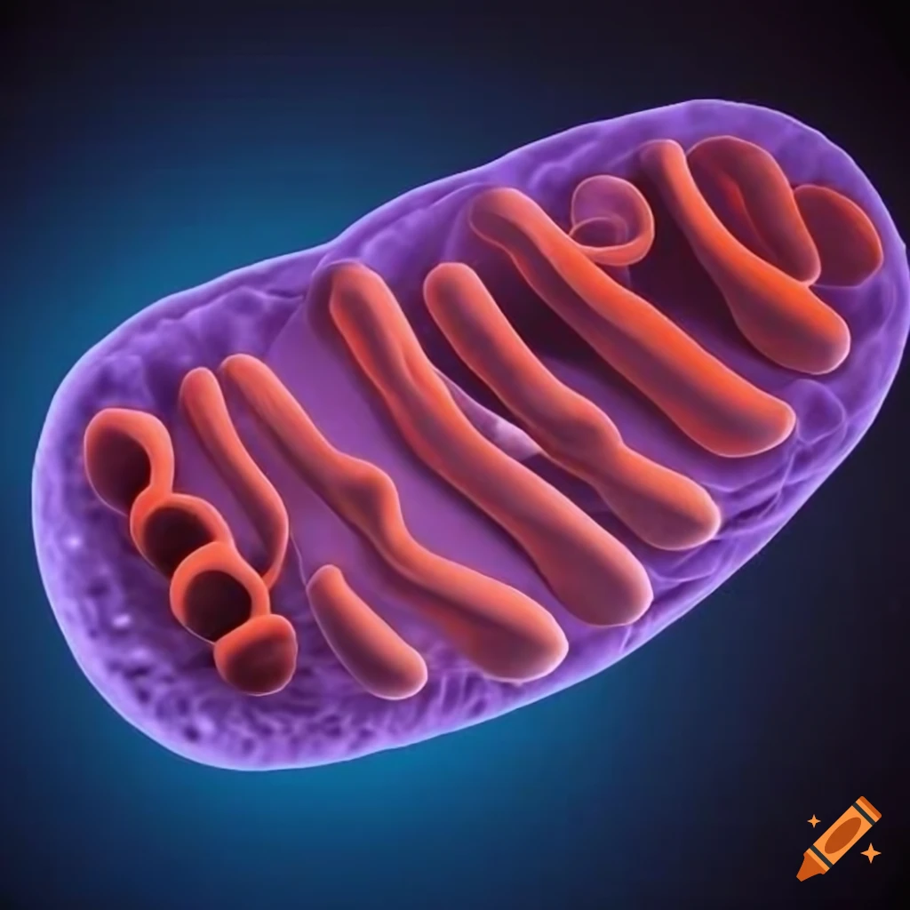 Detailed 2D illustration of a mitochondrion