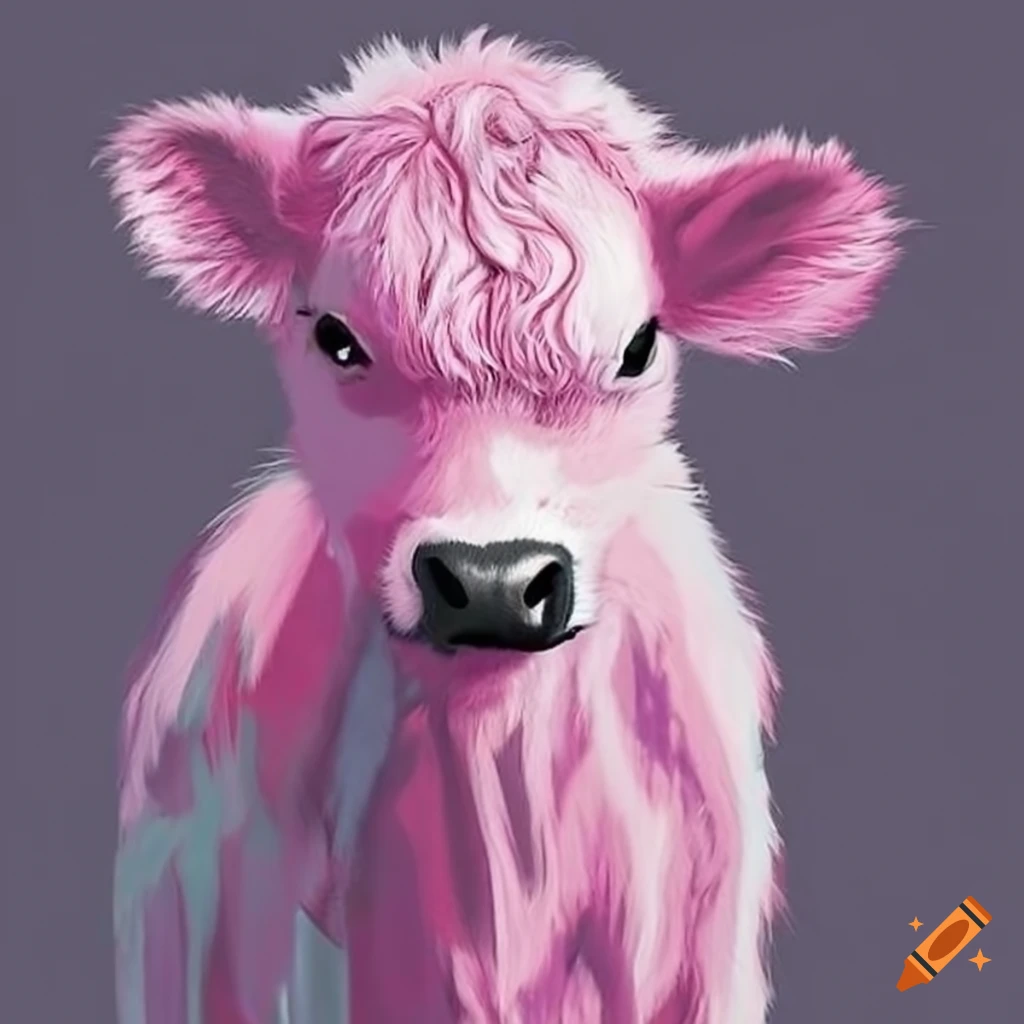 Pink fluffy calf