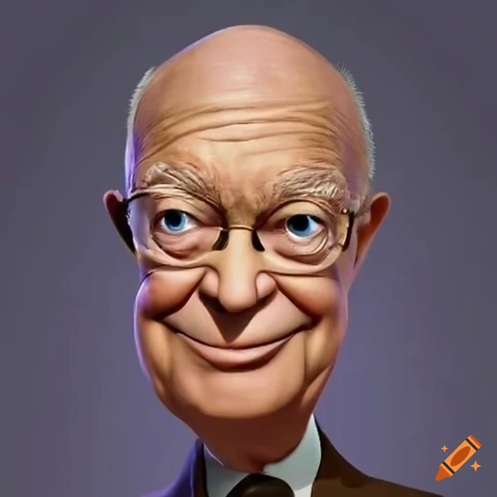 President Dwight Eisenhower depicted as a Pixar character
