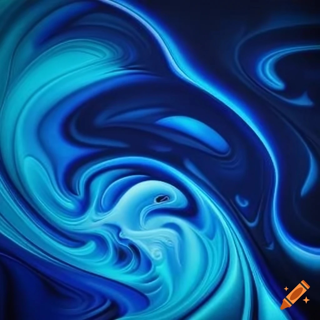 Blue swirls abstract art