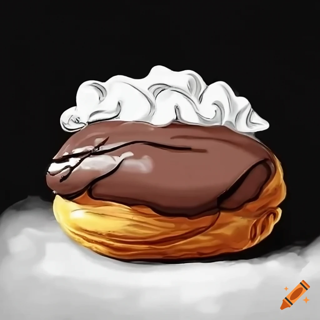 Decadent chocolate eclair with creamy filling
