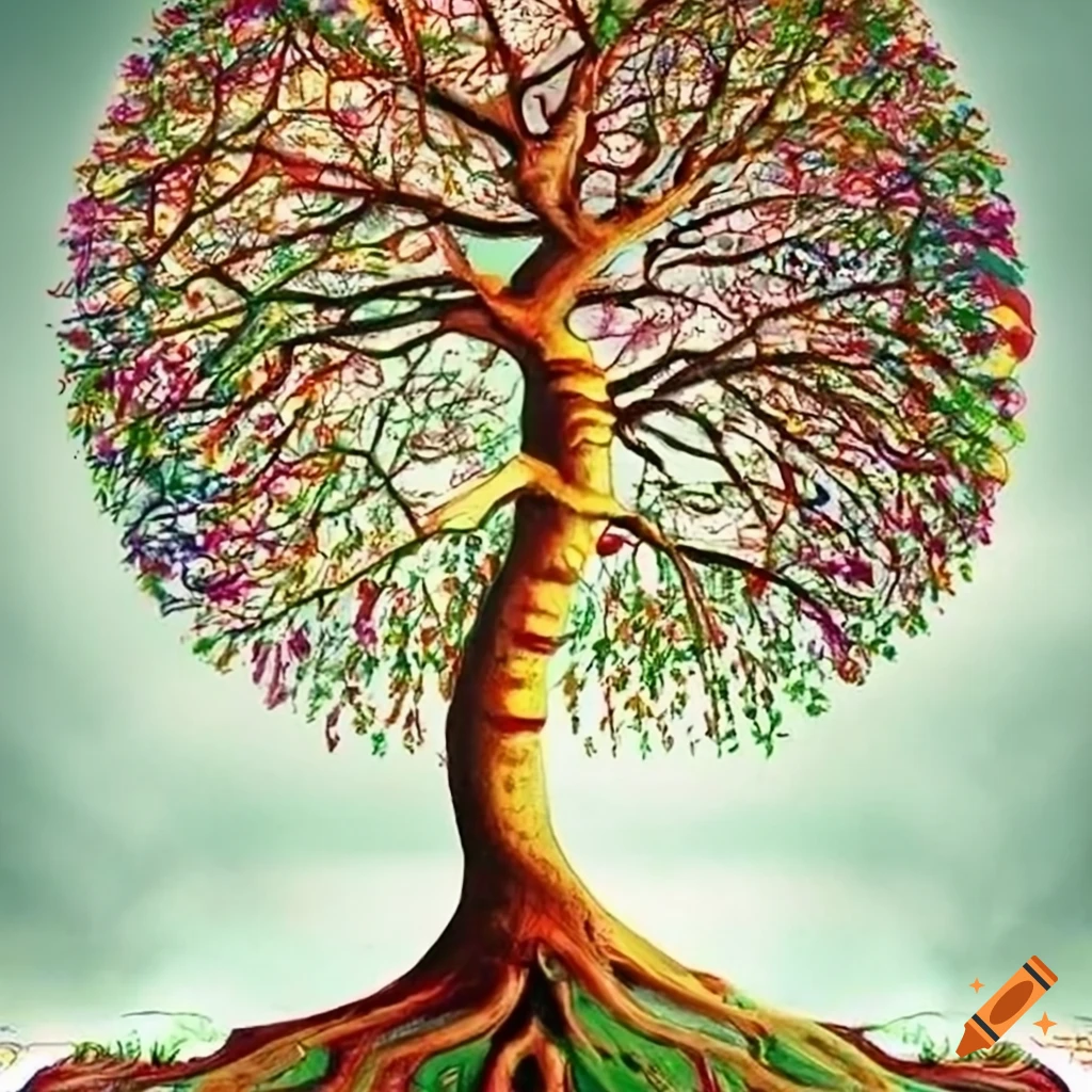 Inspiration poster with Tree of Life symbolizing family, values, and life journey