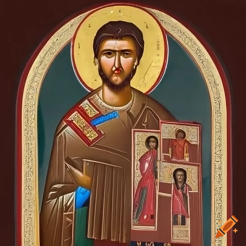 Greek Orthodox Byzantine icon painting of Volodymyr Zelenskyy
