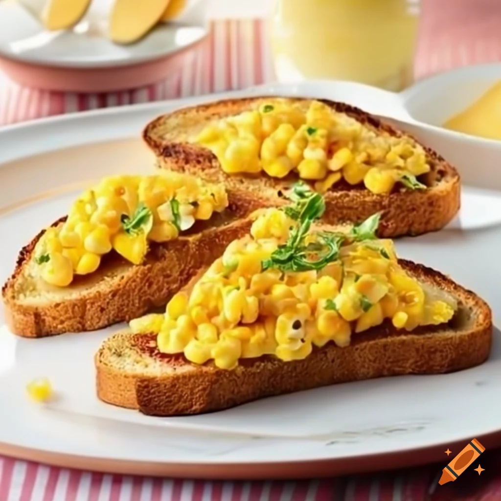 American cheese corn bread toast
