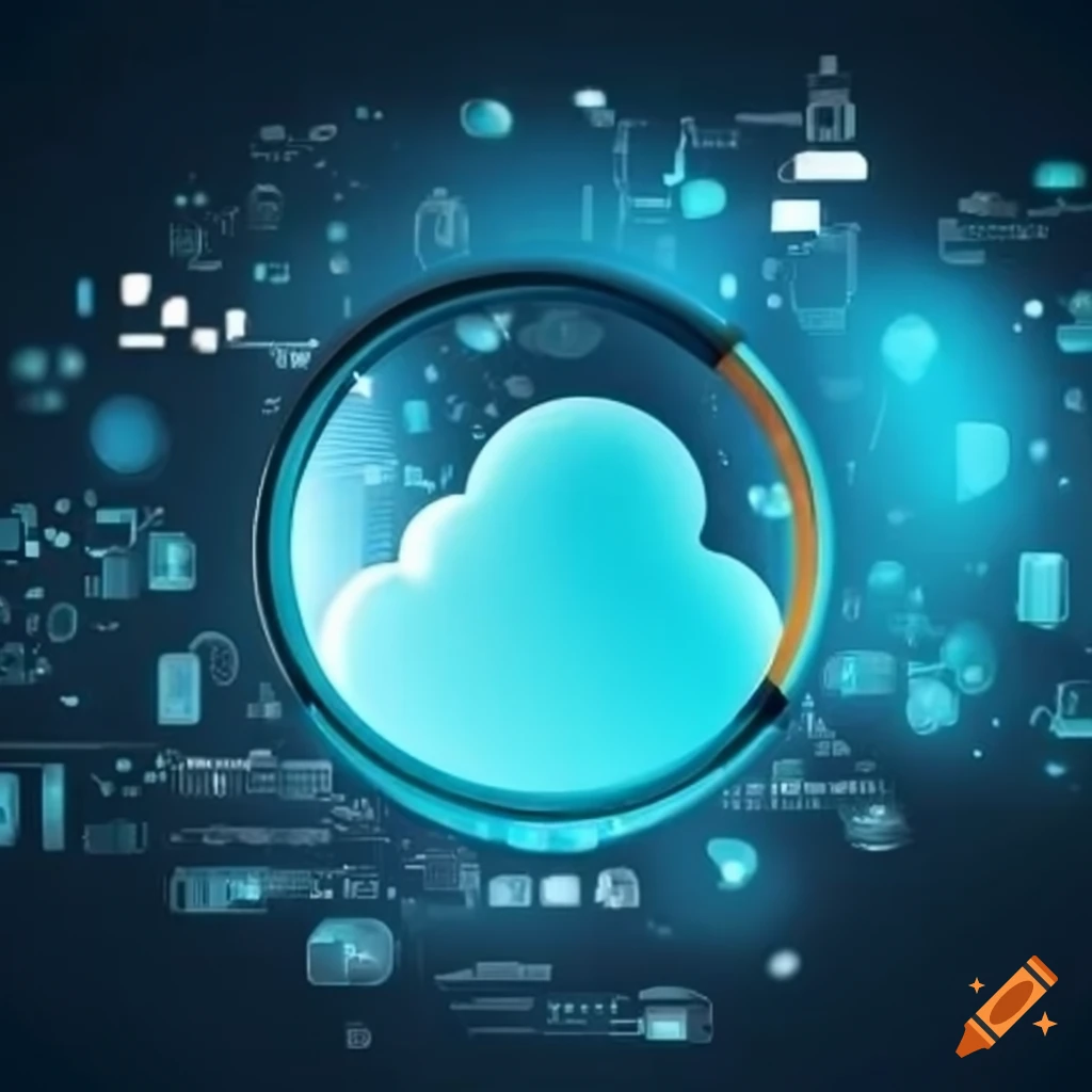 Marketing automation concept with a cloud passing through a magnifying glass