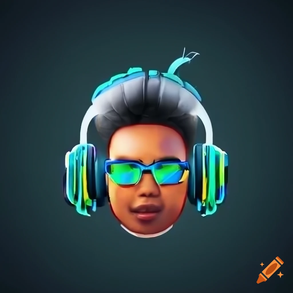 Asian gamer with glasses and headphones, logo for Mr LamaGamma Gaming channel