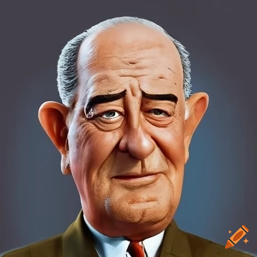 Lyndon B Johnson portrayed as a Pixar character