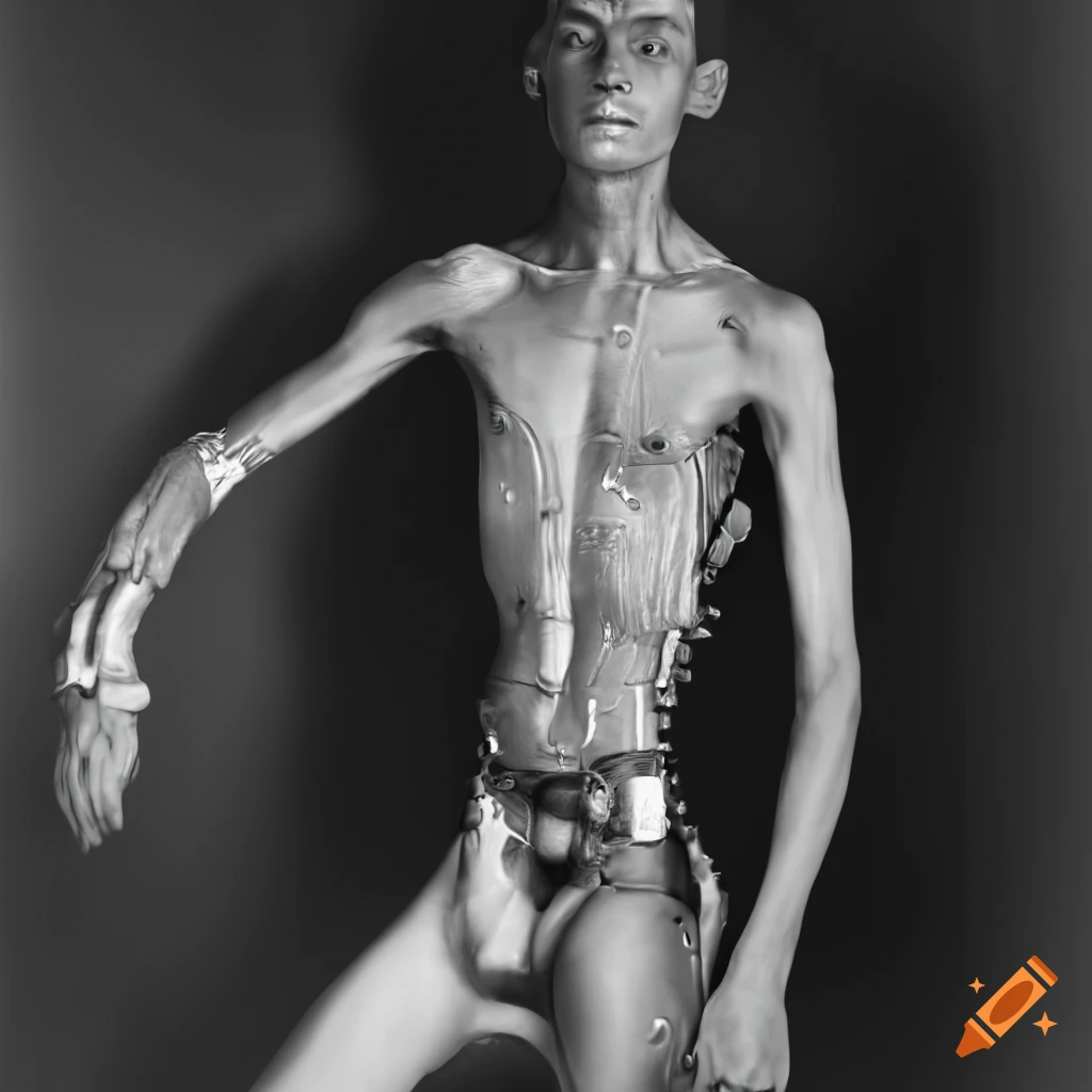 Cyborg from the 1920s in a PhotoRealistic style
