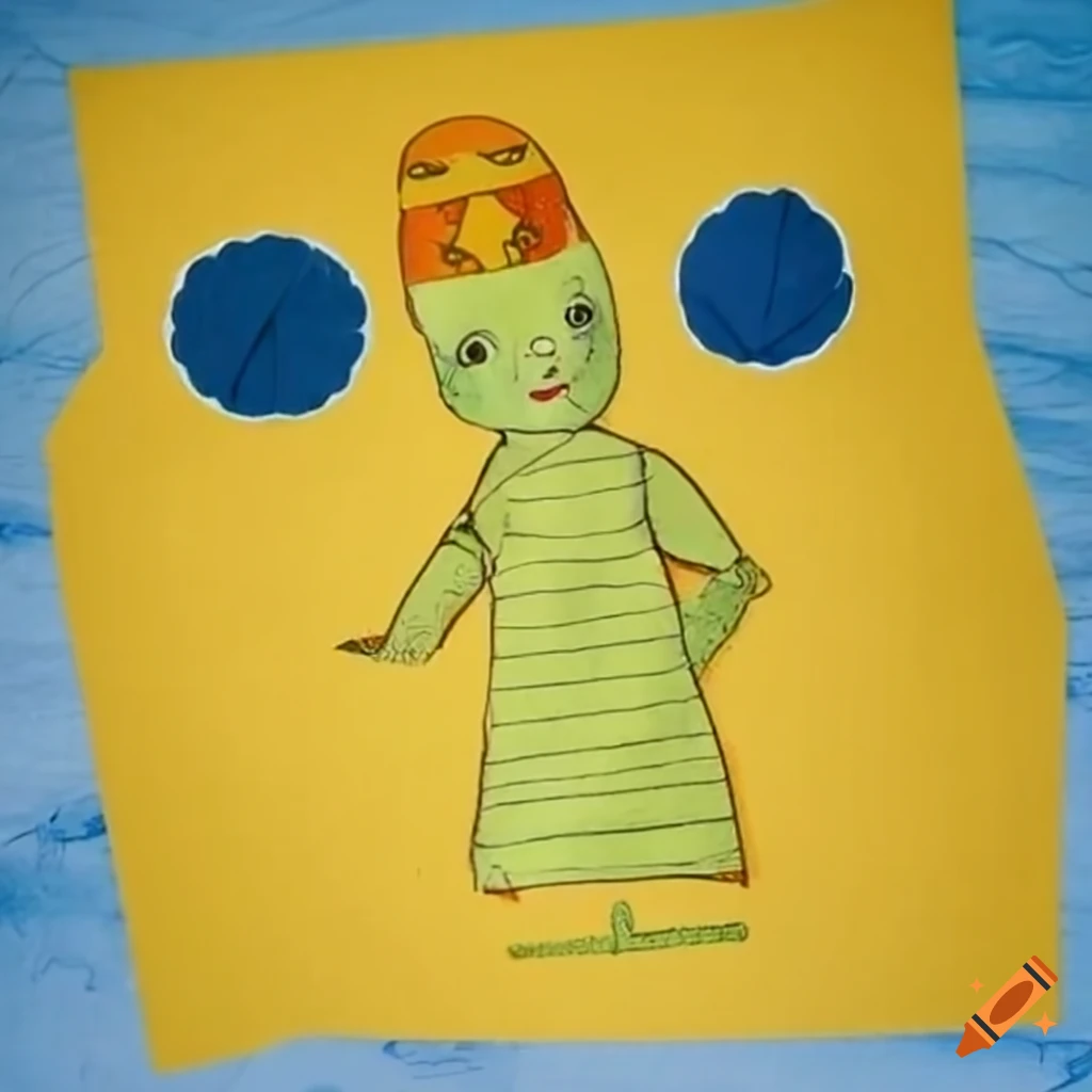 Yellow paper puppet