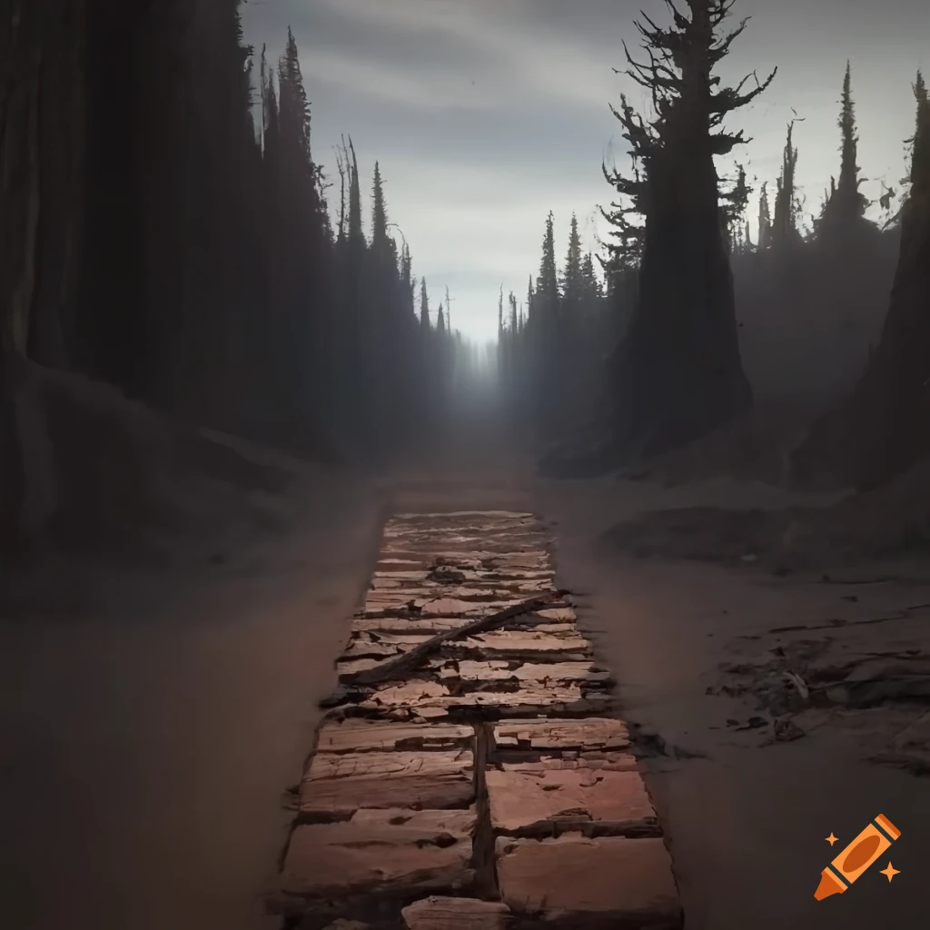 Old Tartarian ruined brick roads in the wilderness
