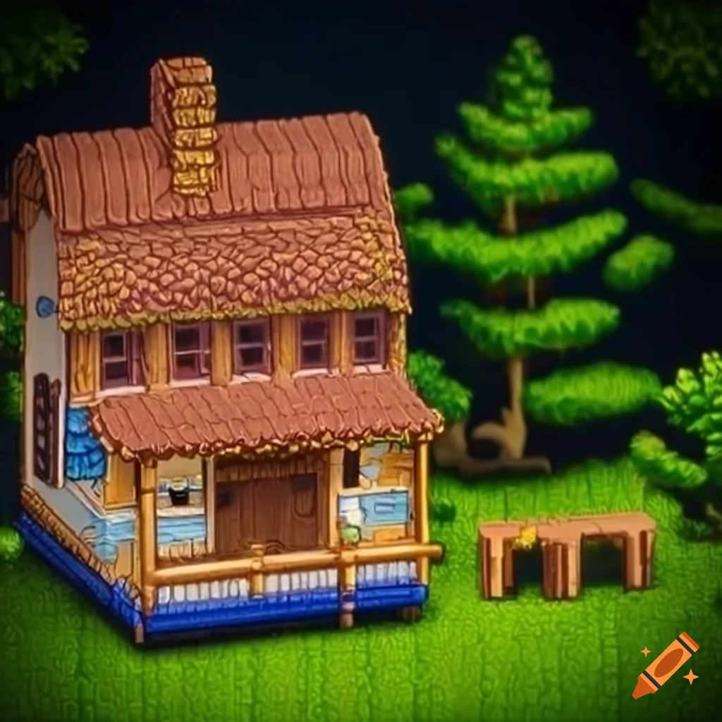 Intricately detailed mini replica of Stardew Valley farmhouse