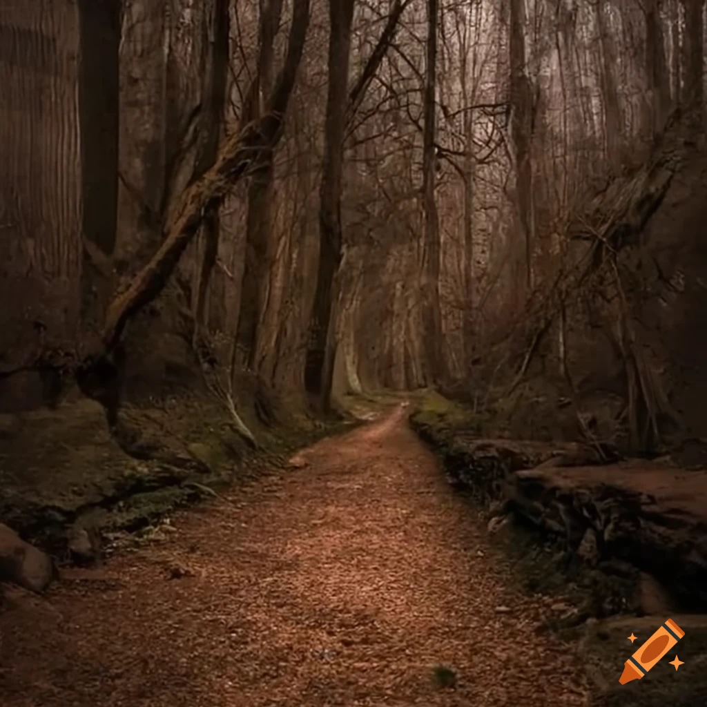 Ruined brick roads in the wilderness