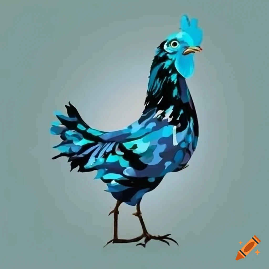 Blue camo chicken