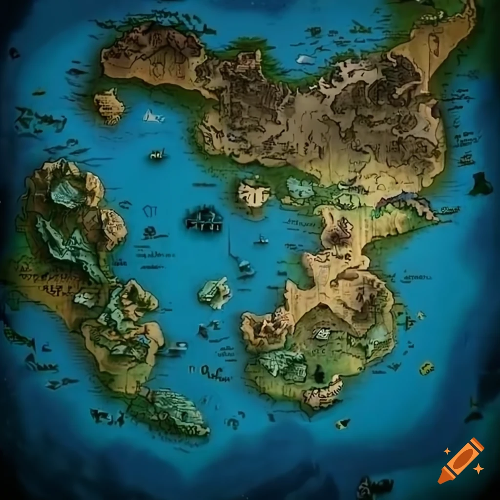 Fantasy world map design