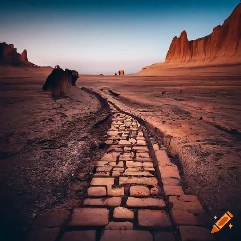 Old Tartarian ruined brick roads in the wilderness