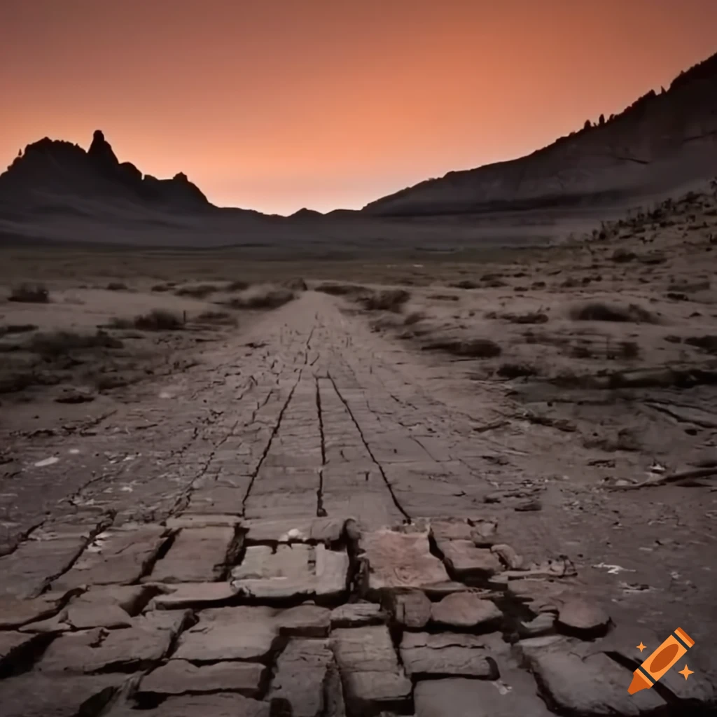 Tartarian ruined burned brick roads in the wilderness