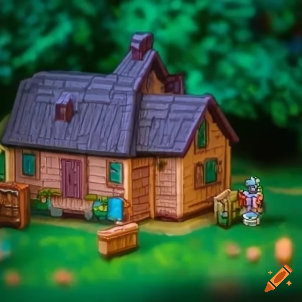 Intricately detailed mini replica of Stardew Valley farmhouse