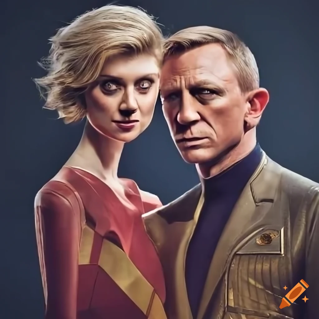 Daniel Craig and Elizabeth Debicki as King and Queen of the Galaxy in a snowstorm ritual