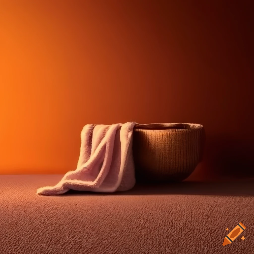 Towel with woven sunset design