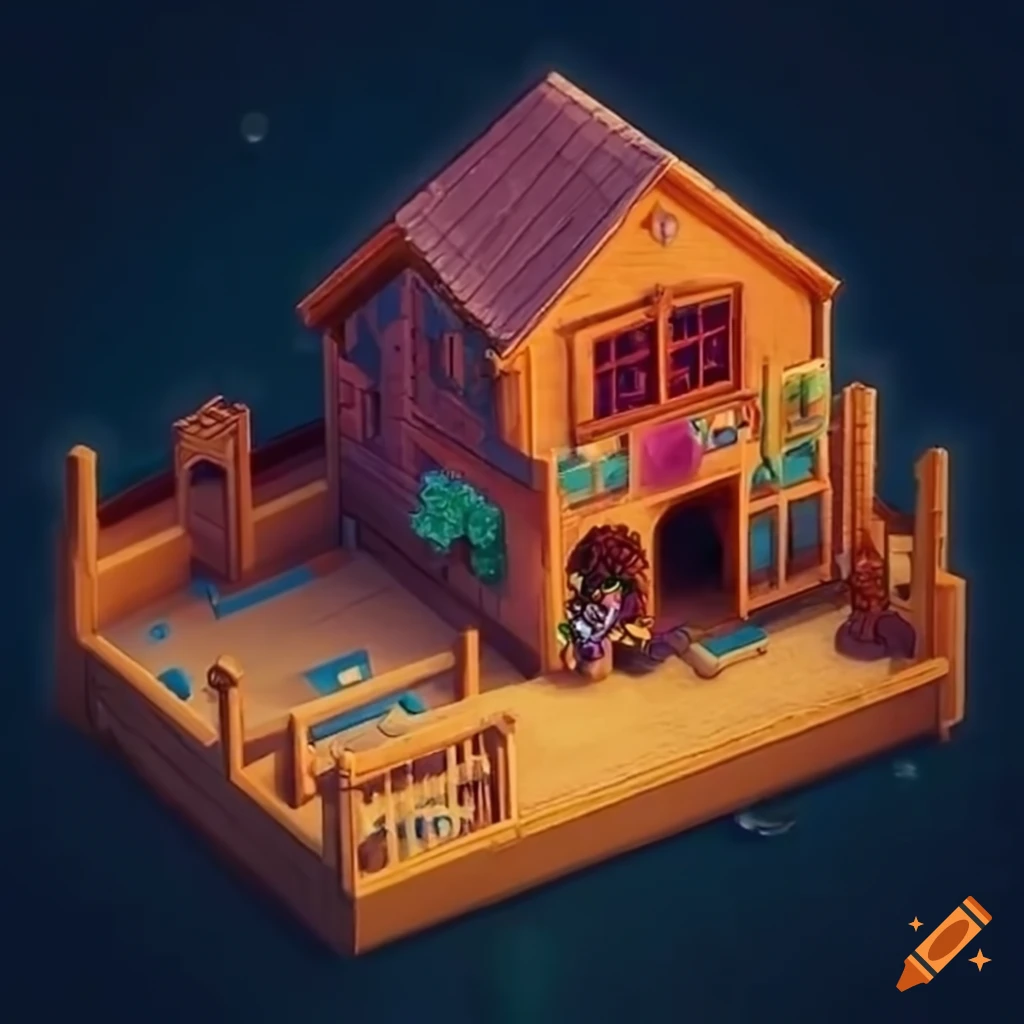 Miniature farm scene inspired by Stardew Valley