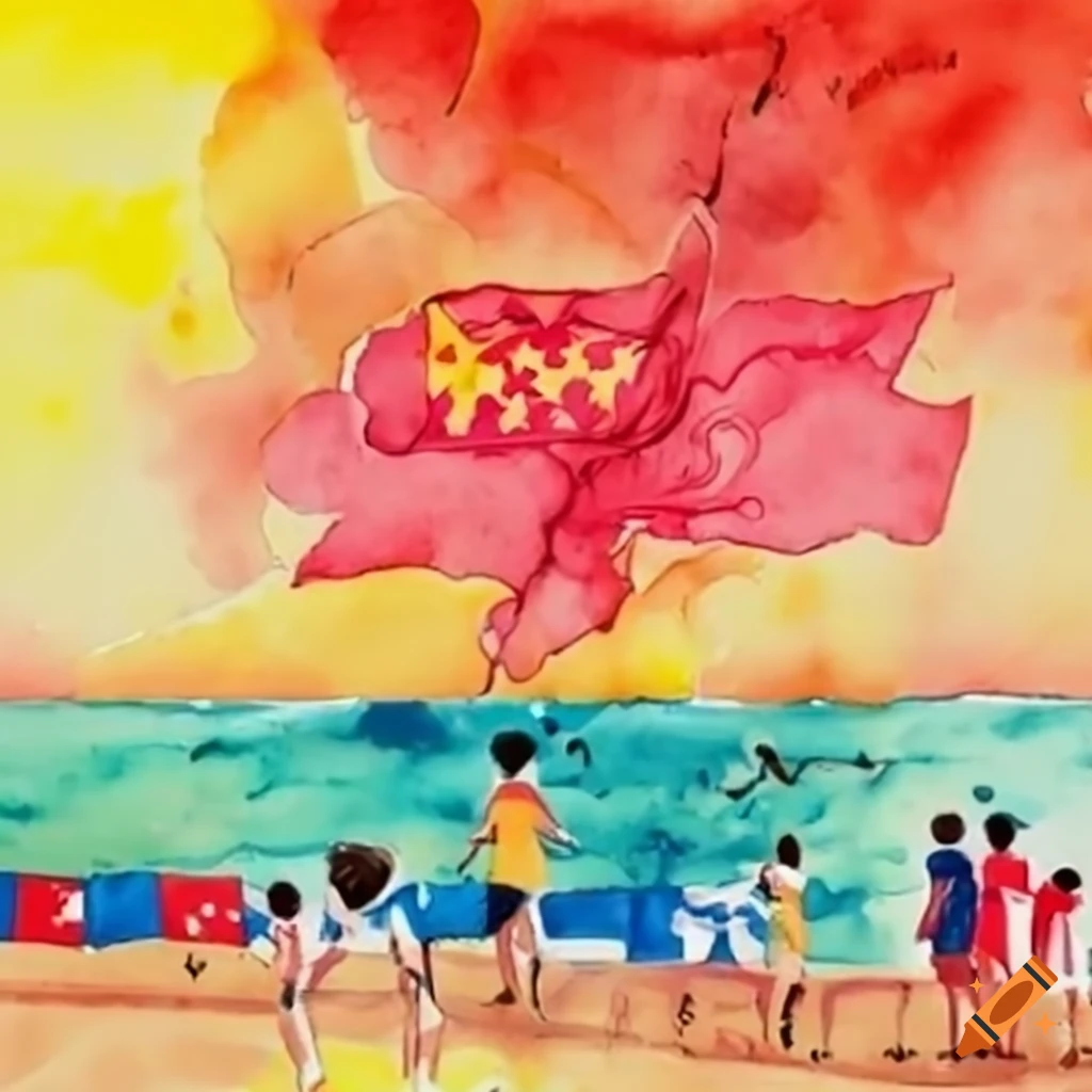 I want a poster for a summer resort that talks about the Olympics games so I want the flags of different countries and talk about self-knowledge and how you can deal with Allah and society and shape yourself and society I swear to God there is one person so I want him to write in the picture 1+1+1=1