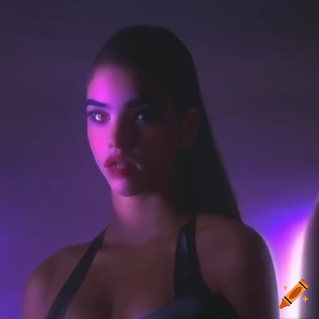 90s VHS footage of a character with a futuristic style inspired by Ghost in the Shell