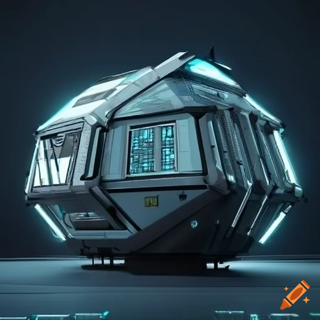 Futuristic external modular spaceship passenger container