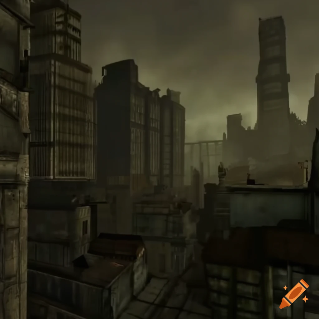 Immersive dystopian cityscape from Half-Life 2