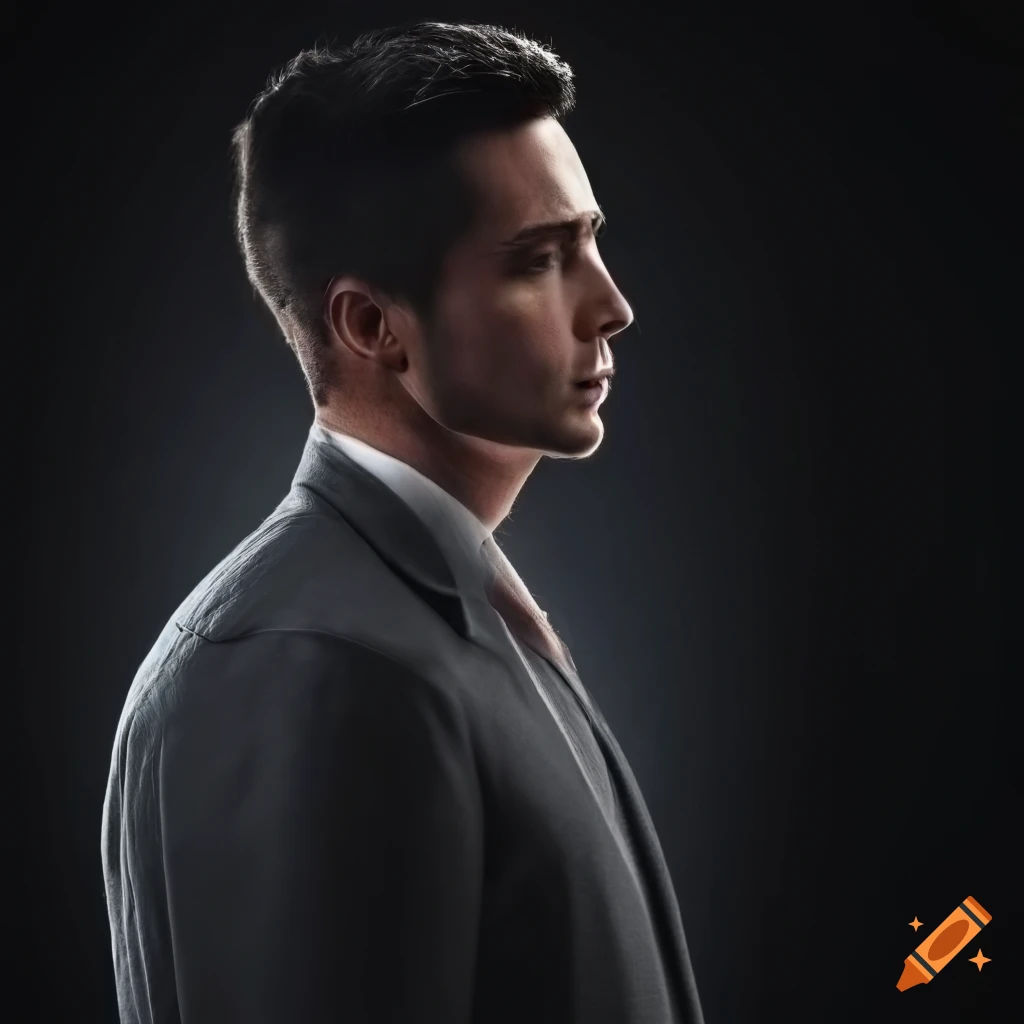 Man on stock exchange charts in a realistic profile photo