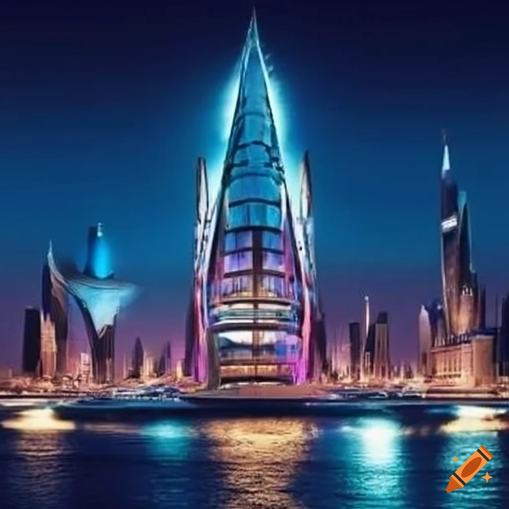 Luxurious and futuristic European metropolis