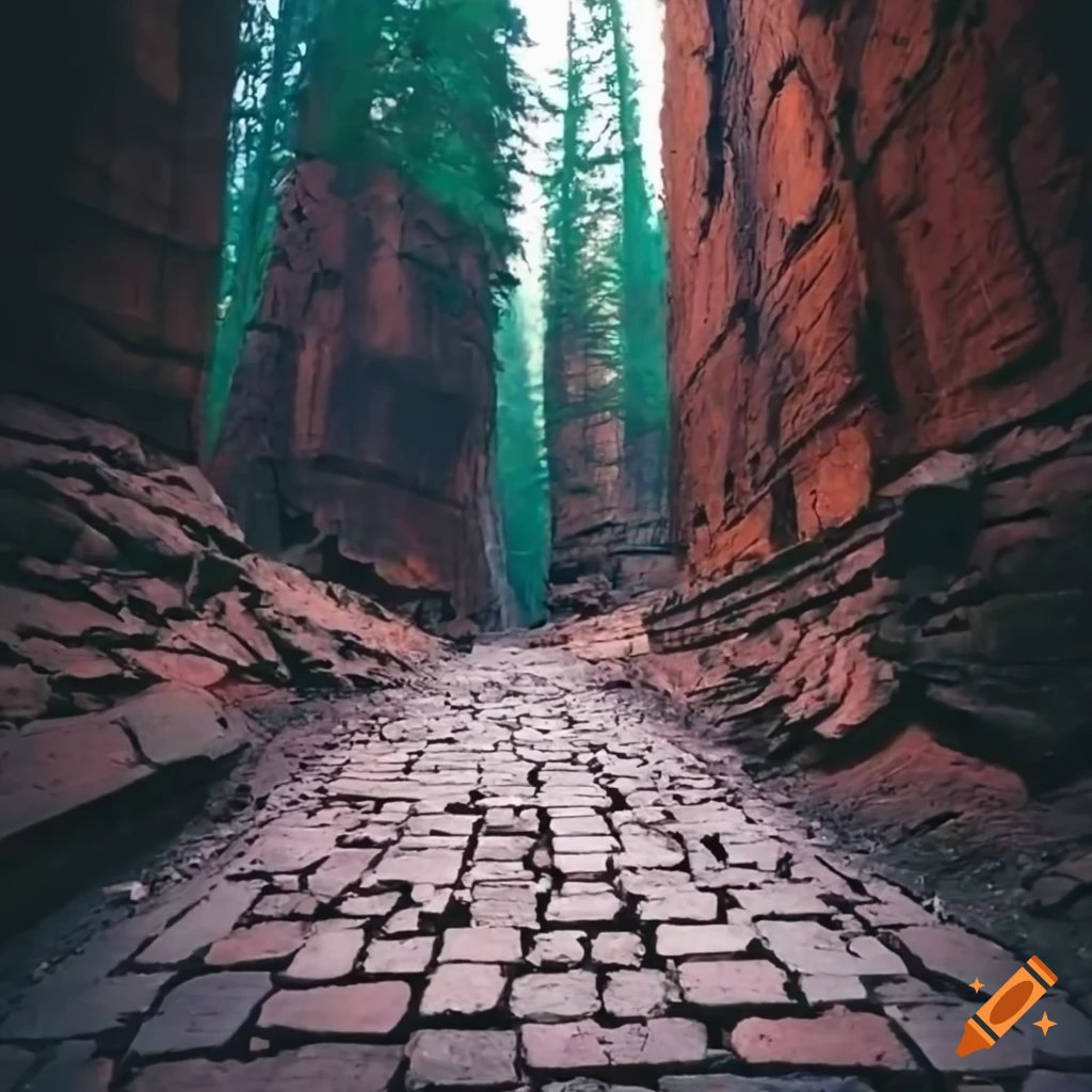 Tartarian ruined burned brick roads in the wilderness