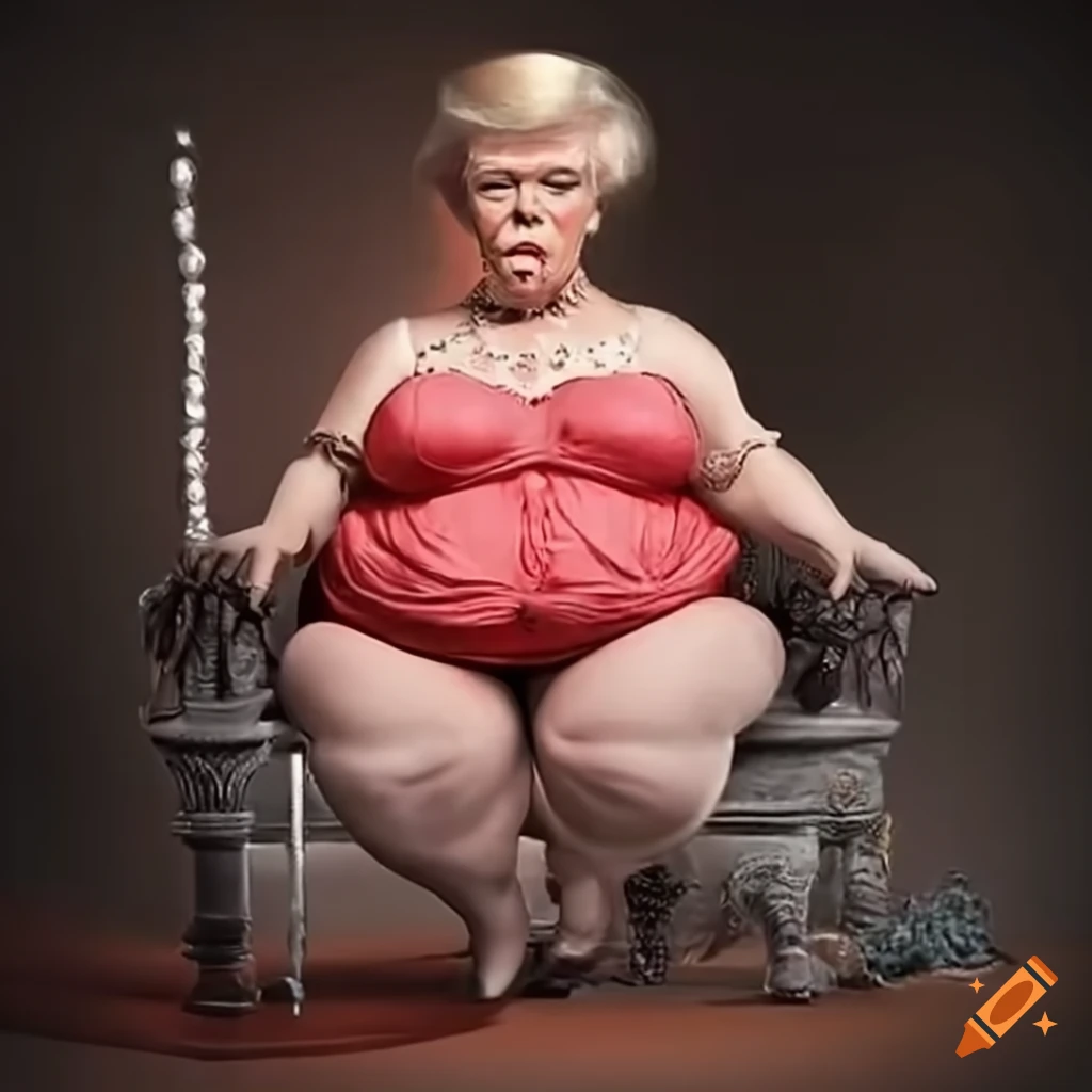 Satirical portrayal of a 1920s obese in a sideshow at the circus