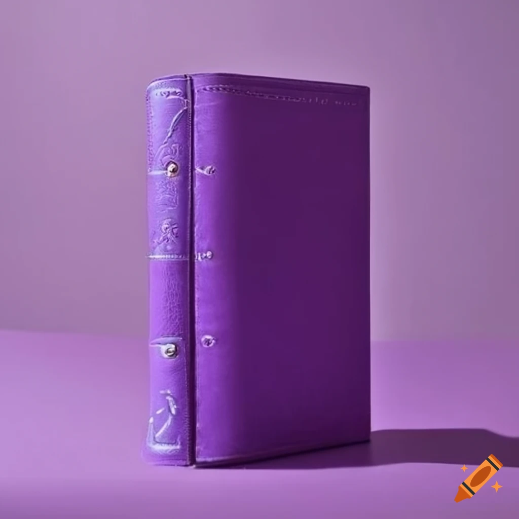 Un livre épais en cuir violet