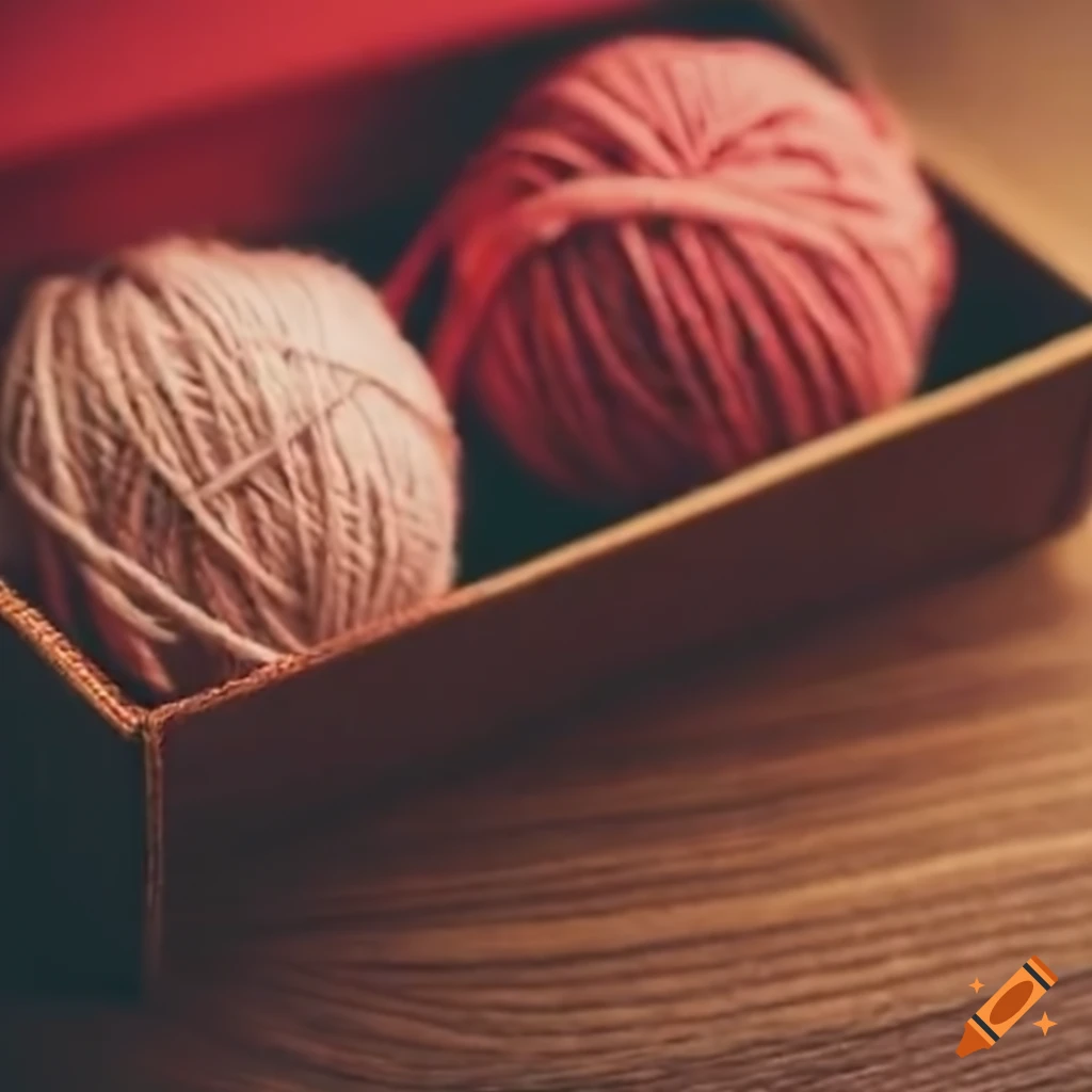 Three balls of yarn in a gift box